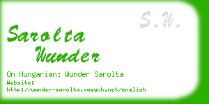 sarolta wunder business card